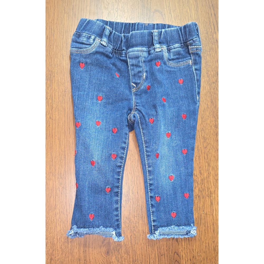 Gap Toddler Girls Heart Embroidered Jegging Ankle Jeans Blue 18-24 Months